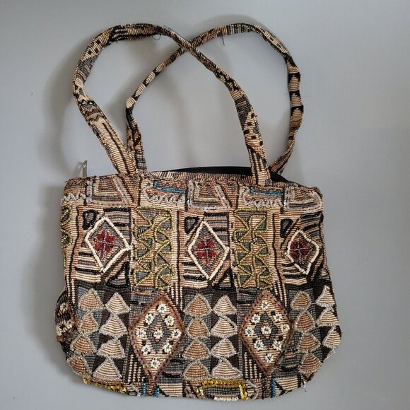 Unbranded Handbags - Vintage India Patchwork Gypsy Bohemian Hand Bag Beaded Embroidered